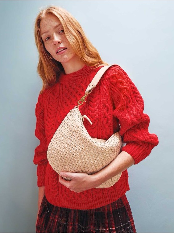 Clare V Moyen Messenger Bag Cream